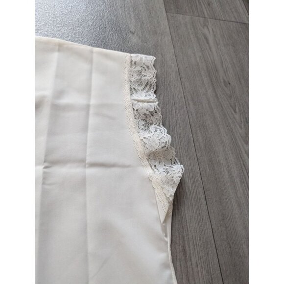 Vintage Ivory Lace Nightshirt Medium 12-14 Polyester With Floral Trim New - Picture 7 of 11